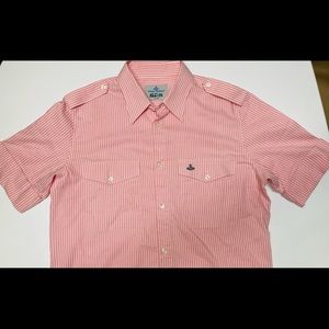 Vivienne Westwood Short/S Stripe Shirt Pink Men’s